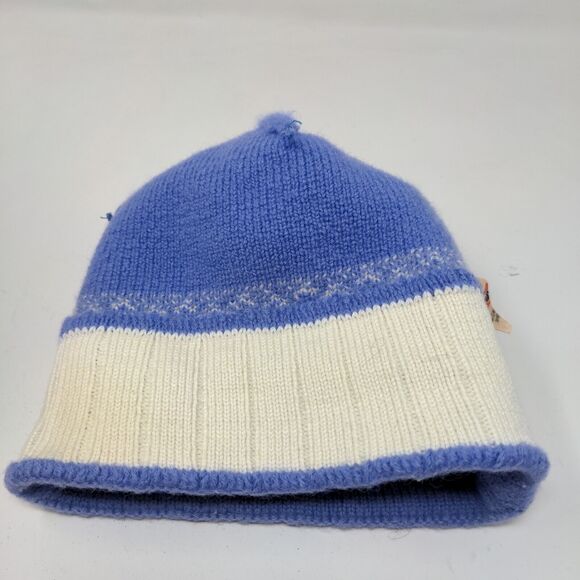 Wigwam Woolen Mills Women's Knit Beanie Ski Hat Fair Isle Blue Vintage Made USA - Picture 7 of 10